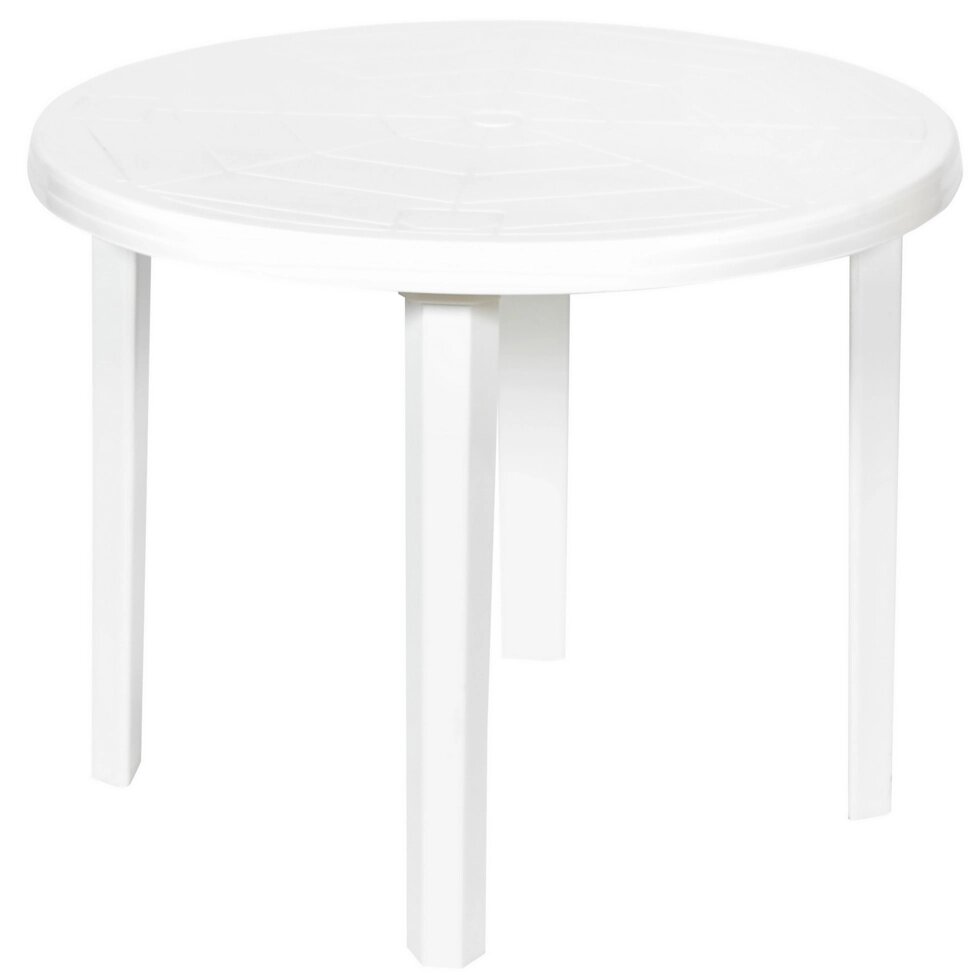 Стол садовый круглый 85.5x71x85.5 см, пластик, цвет белый от компании ИП Фомичев - фото 1