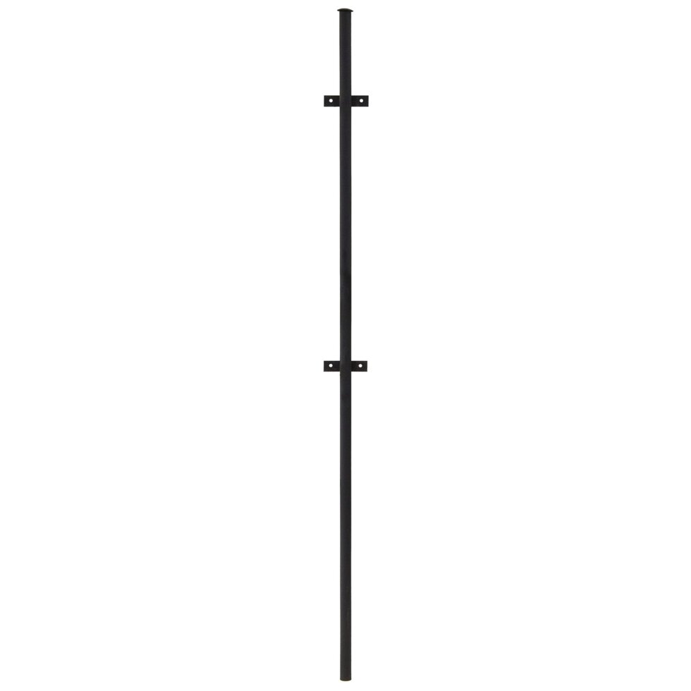 Столб для забора с планкой (ушами), высота 2.3 м, диаметр 40 мм, цвет чёрный от компании ИП Фомичев - фото 1