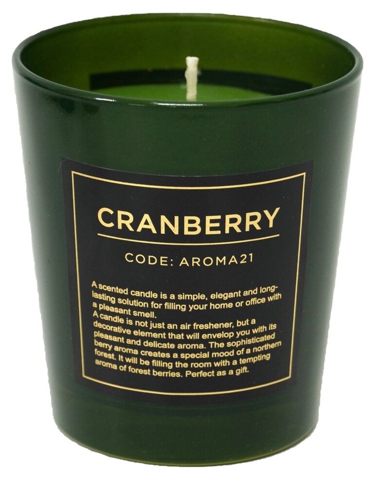 Свеча ароматическая «Cranberry», цвет зелёный от компании ИП Фомичев - фото 1