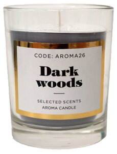 Свеча ароматическая «Dark wood» в стекле, цвет серый