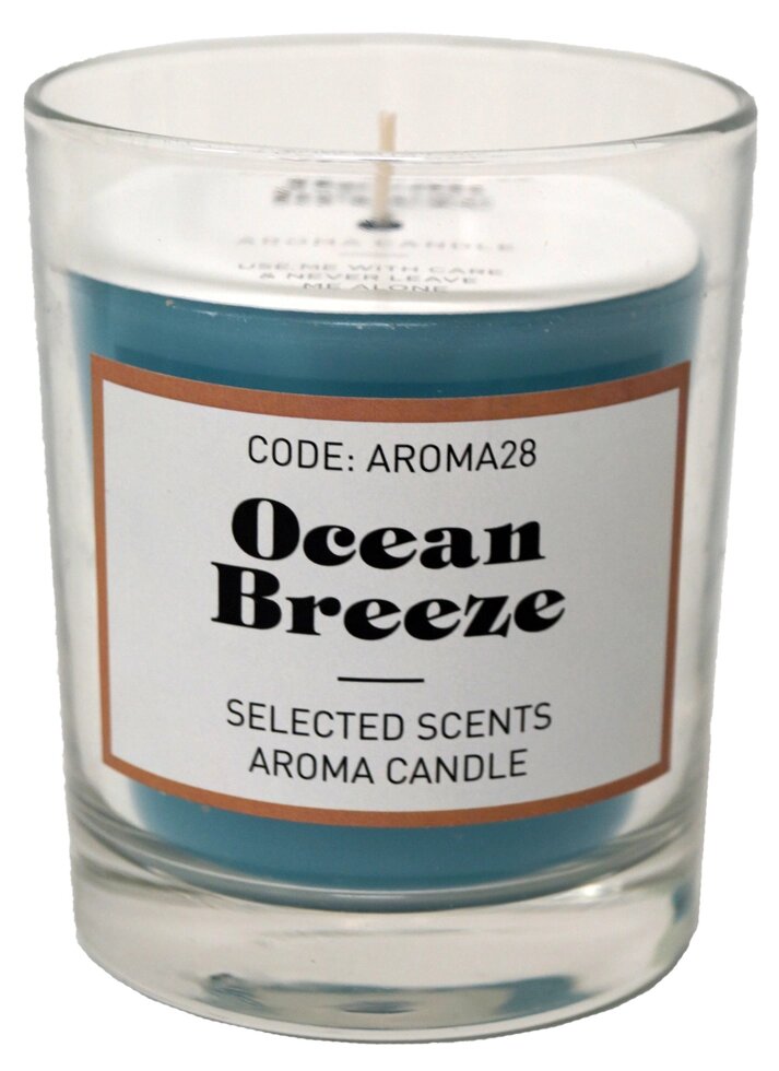 Свеча ароматическая «Ocean breeze»  в стекле, цвет синий от компании ИП Фомичев - фото 1