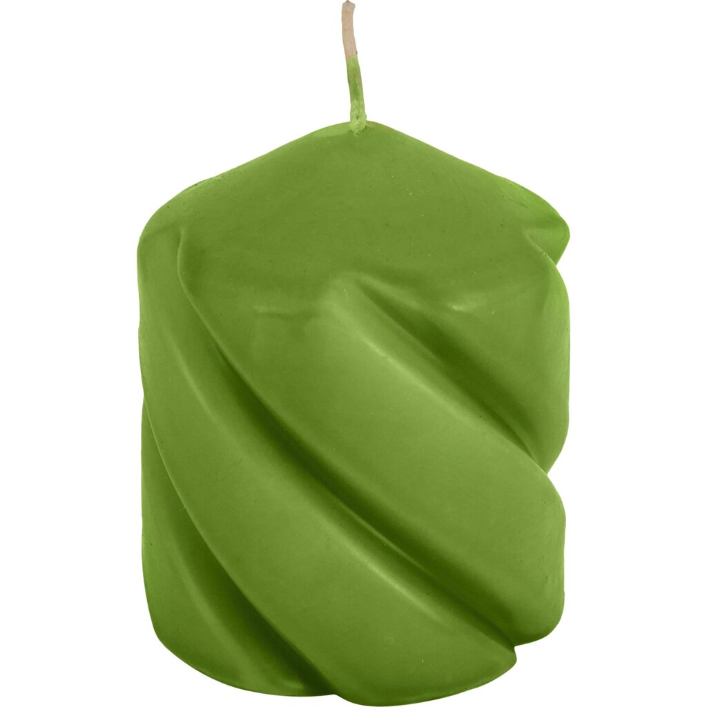 Свеча столбик цвет мох зеленый 10 см от компании ИП Фомичев - фото 1