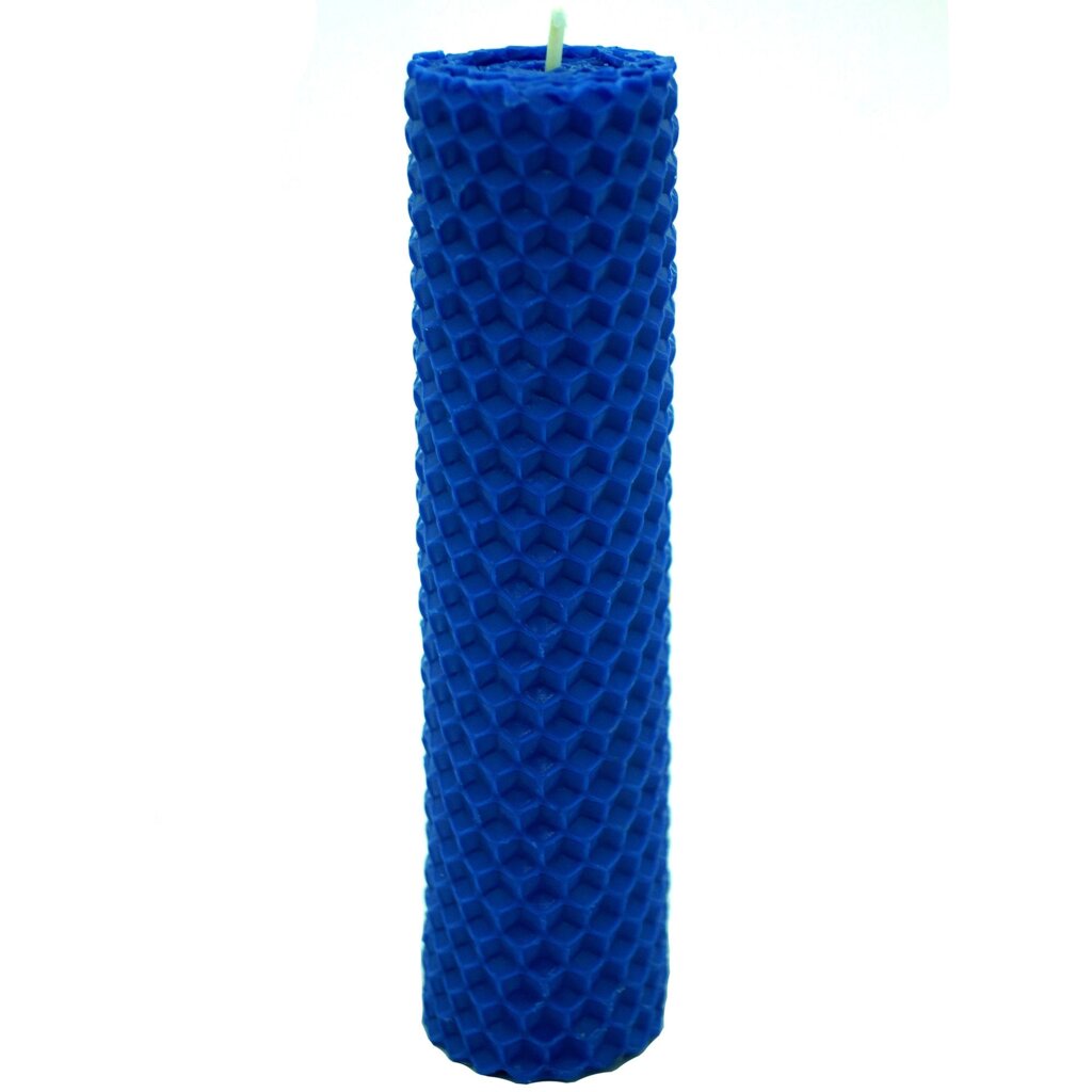 Свеча вощинная цилиндр синяя 3x13 см от компании ИП Фомичев - фото 1