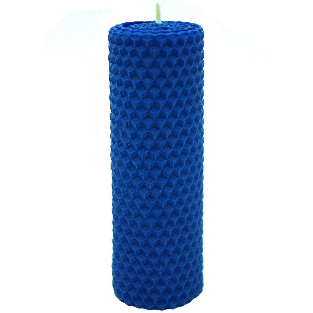 Свеча вощинная цилиндр синяя 4x13 см от компании ИП Фомичев - фото 1