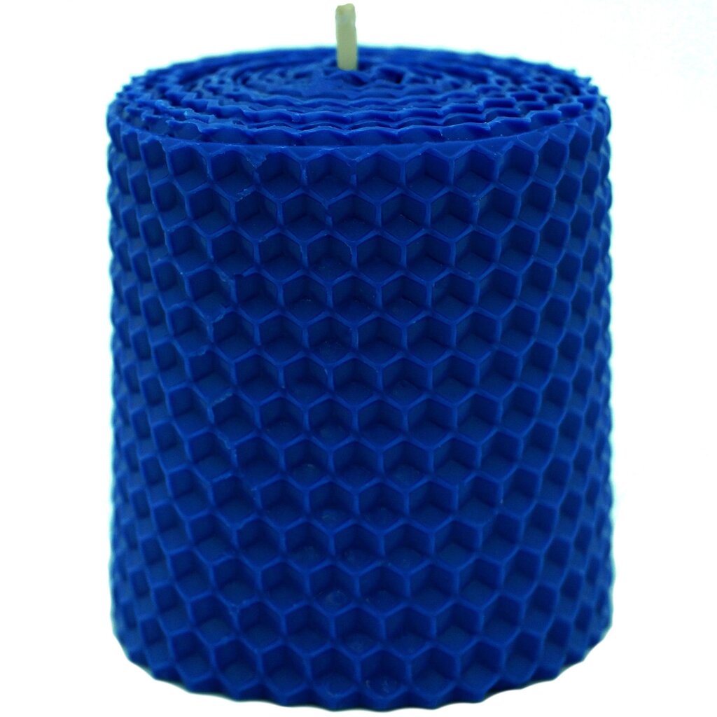 Свеча вощинная цилиндр синяя 6x6.5 см от компании ИП Фомичев - фото 1