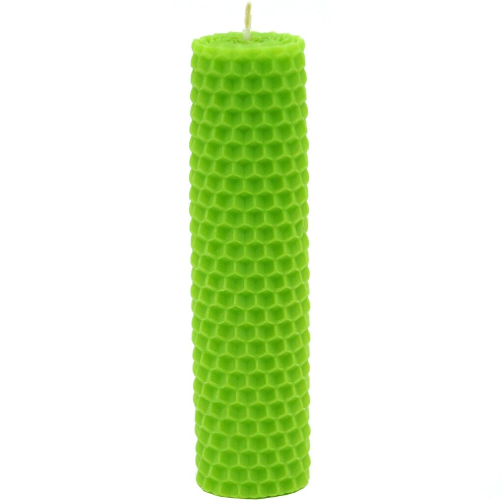 Свеча вощинная цилиндр желто-зеленая 3x13 см от компании ИП Фомичев - фото 1