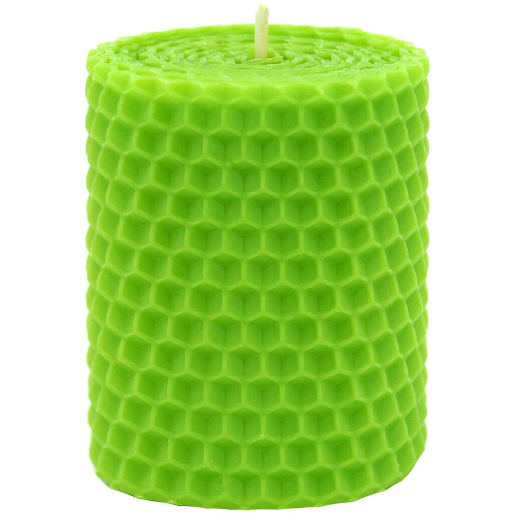 Свеча вощинная цилиндр желто-зеленая 5x6.5 см от компании ИП Фомичев - фото 1