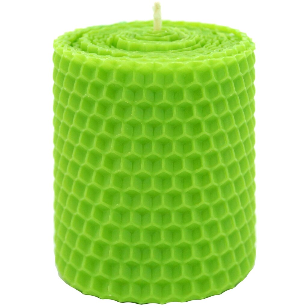 Свеча вощинная цилиндр желто-зеленая 6x6.5 см от компании ИП Фомичев - фото 1