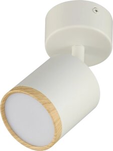 Светильник накладной поворотный Lumin Arte SPOT06-CLL5W-1, 5 Вт, цвет белый/дерево