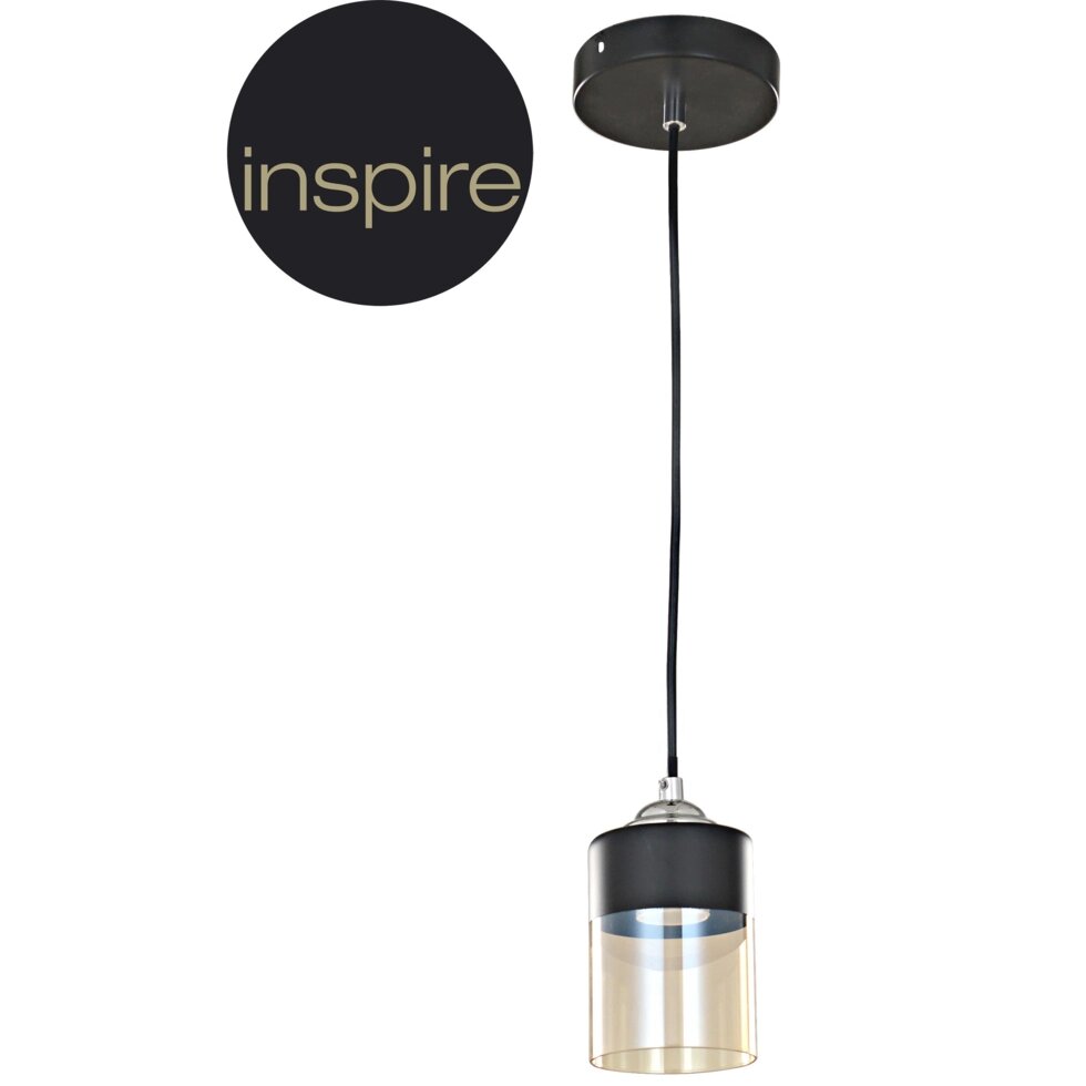 Светильник подвесной Inspire Amber, 1 лампа, 3 м?, цвет черный от компании ИП Фомичев - фото 1