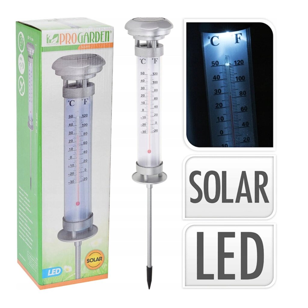 Светильник-термометр уличный с солнечной батареей 58,5 см DX9200300 К от компании ИП Фомичев - фото 1
