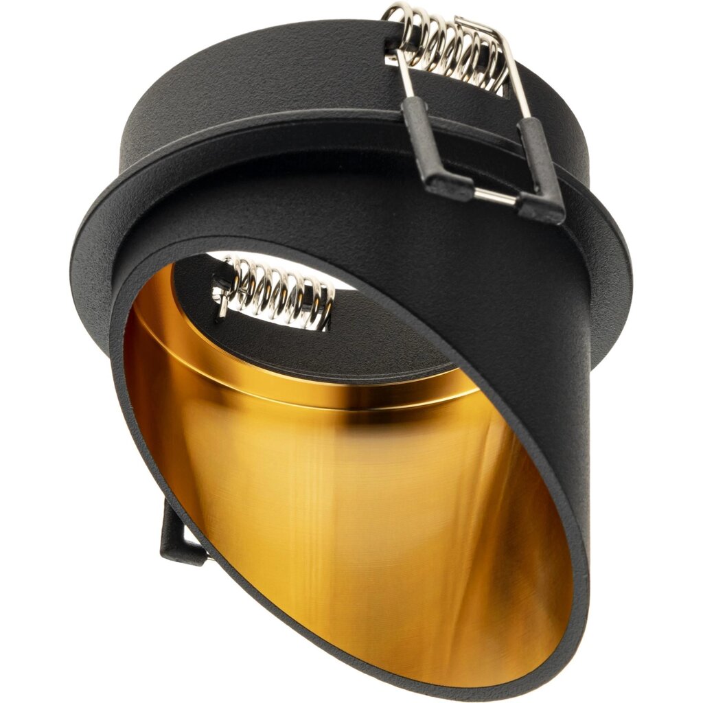 Светильник точечный встраиваемый Ritter Artin 51414 5 GU5.3 под отверстие 65 мм вет черный/золотой от компании ИП Фомичев - фото 1