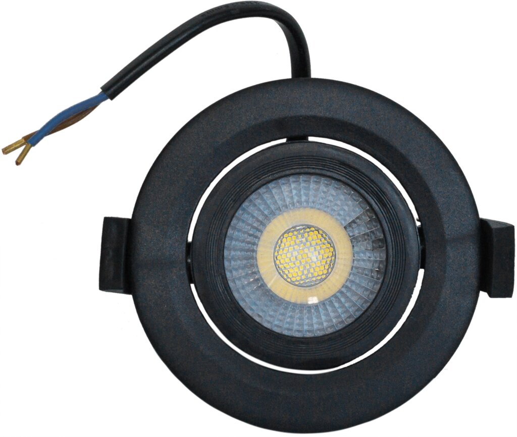 Светильник встраиваемый светодиодный круглый, 5 Вт, 4000 К, цвет черный от компании ИП Фомичев - фото 1
