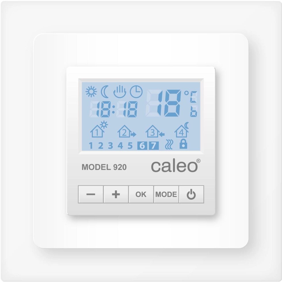 Терморегулятор для теплого пола Caleo 920 цифровой, 3500 Вт, цвет белый от компании ИП Фомичев - фото 1