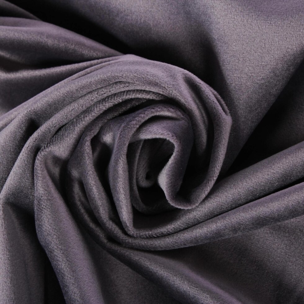 Ткань п/м бархат, ширина 150 см, цвет серый от компании ИП Фомичев - фото 1