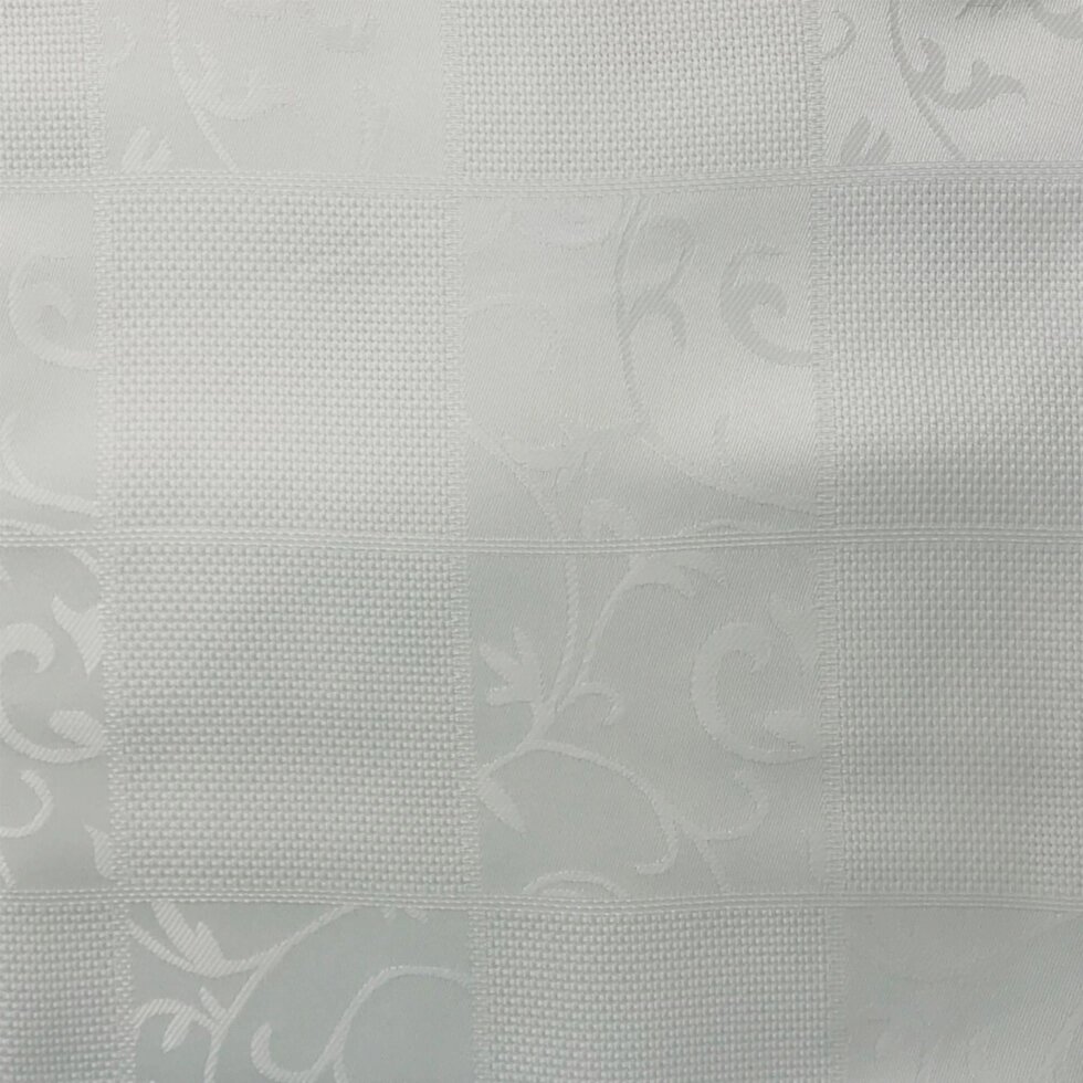 Ткань скатертная 1 м/п Растения 280 см цвет белый от компании ИП Фомичев - фото 1