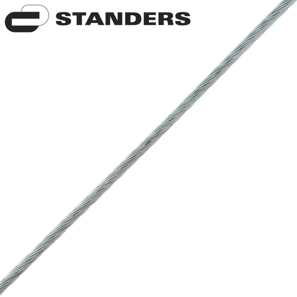 Трос стальной оцинкованный Standers 1 мм 50 м, цвет серебро от компании ИП Фомичев - фото 1