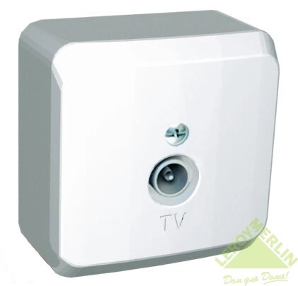 ТВ-розетка одиночная накладная Schneider Electric Этюд, цвет белый от компании ИП Фомичев - фото 1