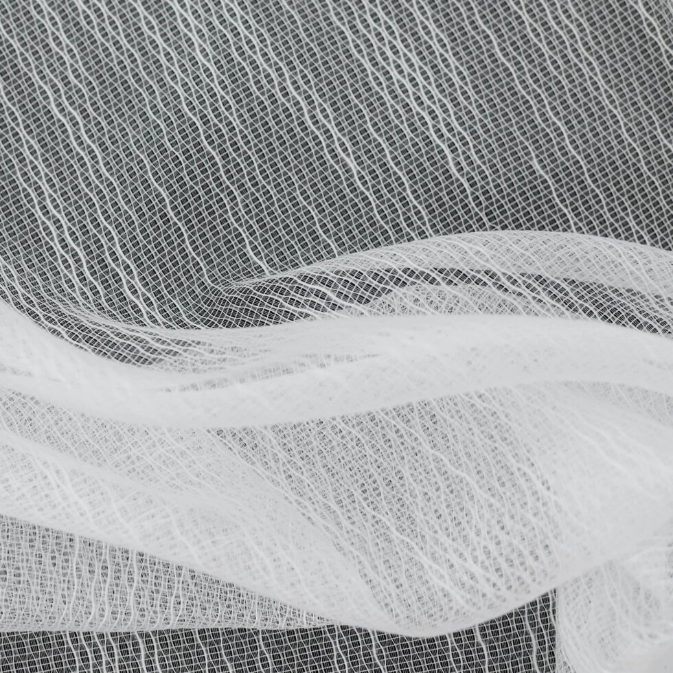 Тюль 1 м/п Однотонный 36009 сетка фэнтези 295 см цвет белый от компании ИП Фомичев - фото 1