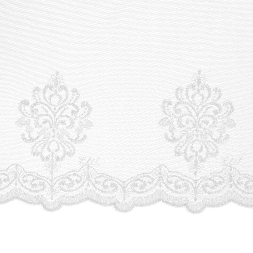 Тюль с вышивкой «Короны» сетка 290 см цвет кремовый от компании ИП Фомичев - фото 1