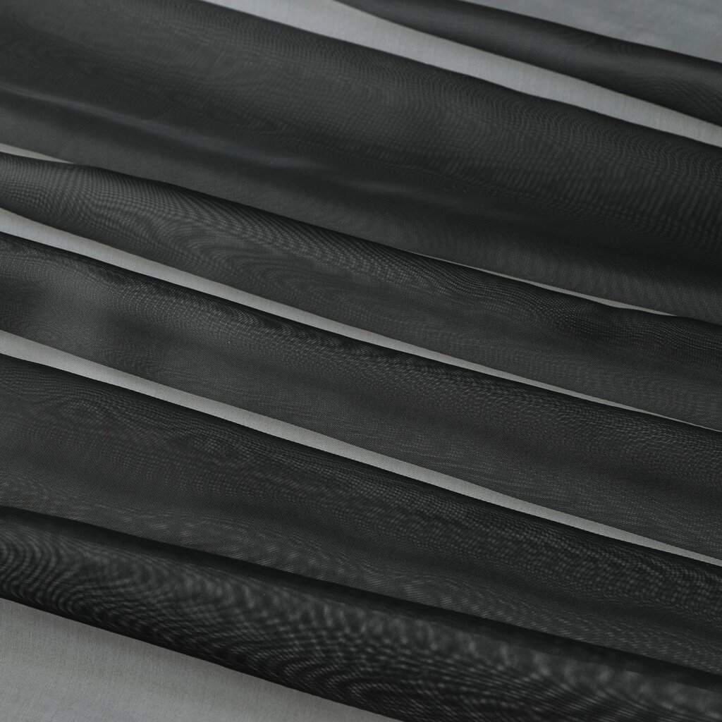 Тюль вуаль с утяжелителем 325 см однотонная цвет черный п/м от компании ИП Фомичев - фото 1
