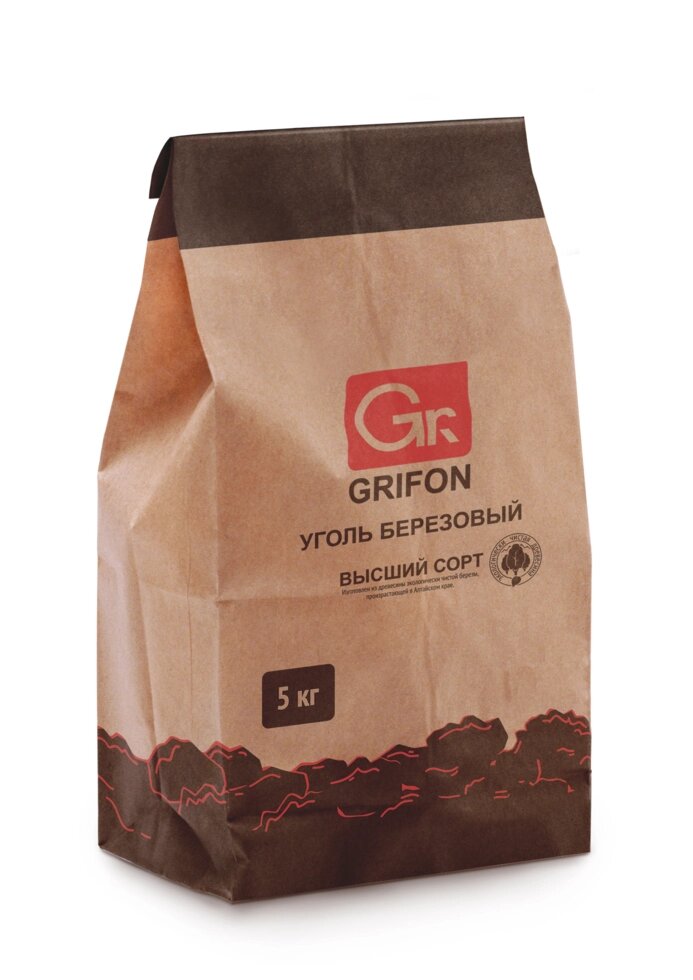Уголь древесный берёзовый Grifon, 5 кг. от компании ИП Фомичев - фото 1
