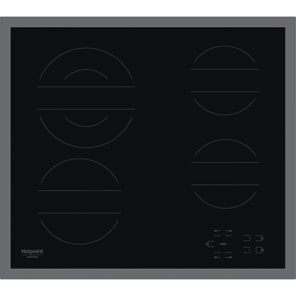 Варочная панель электрическая Hotpoint HR 642 X CM, 4 конфорки, 58х51 см, цвет чёрный от компании ИП Фомичев - фото 1