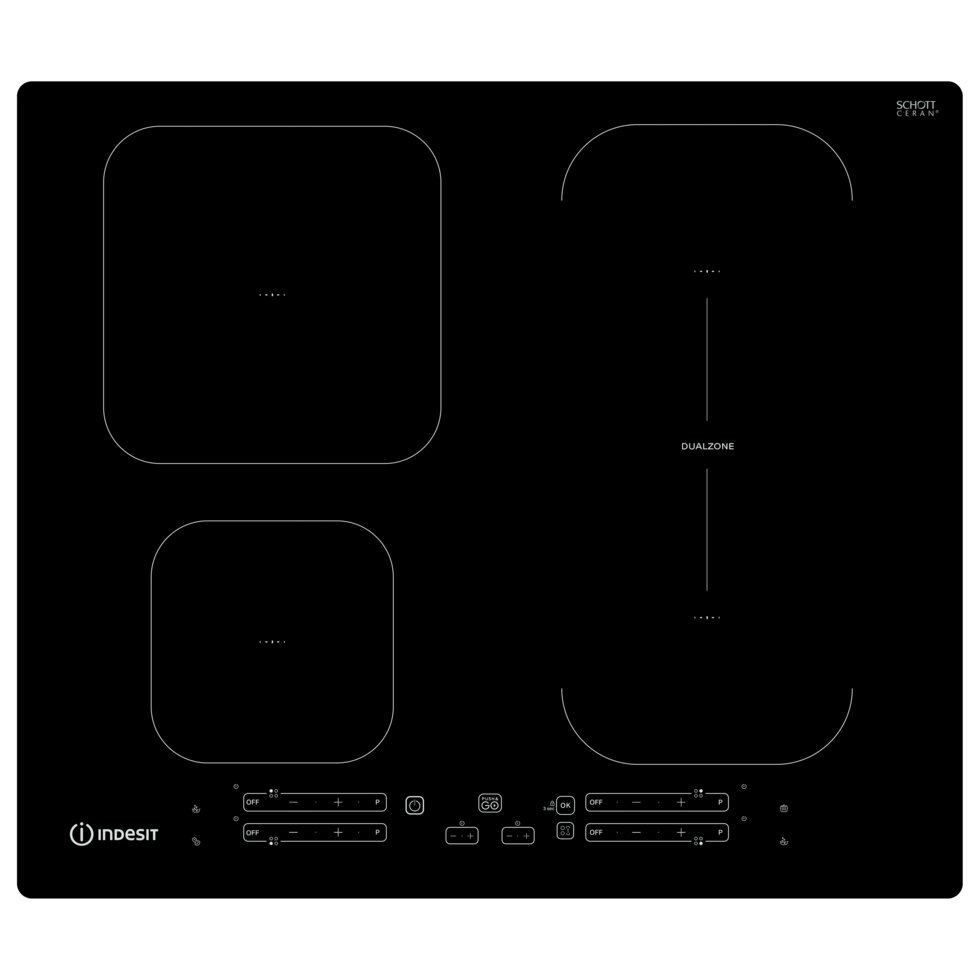 Варочная панель индукционная Indesit IB 65B60 NE, 4 конфорки, 59x51 см, цвет черный от компании ИП Фомичев - фото 1