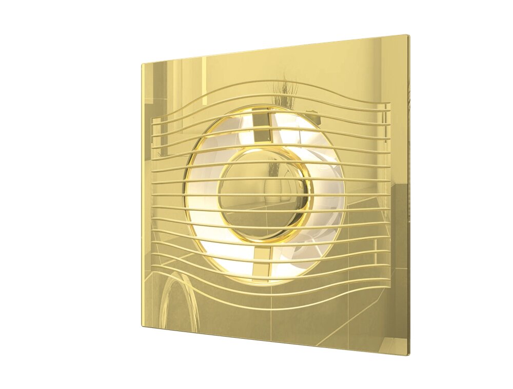 Вентилятор ЭРА осевой вытяжной с обратным клапаном D 100, декоративный SLIM 4C Gold от компании ИП Фомичев - фото 1