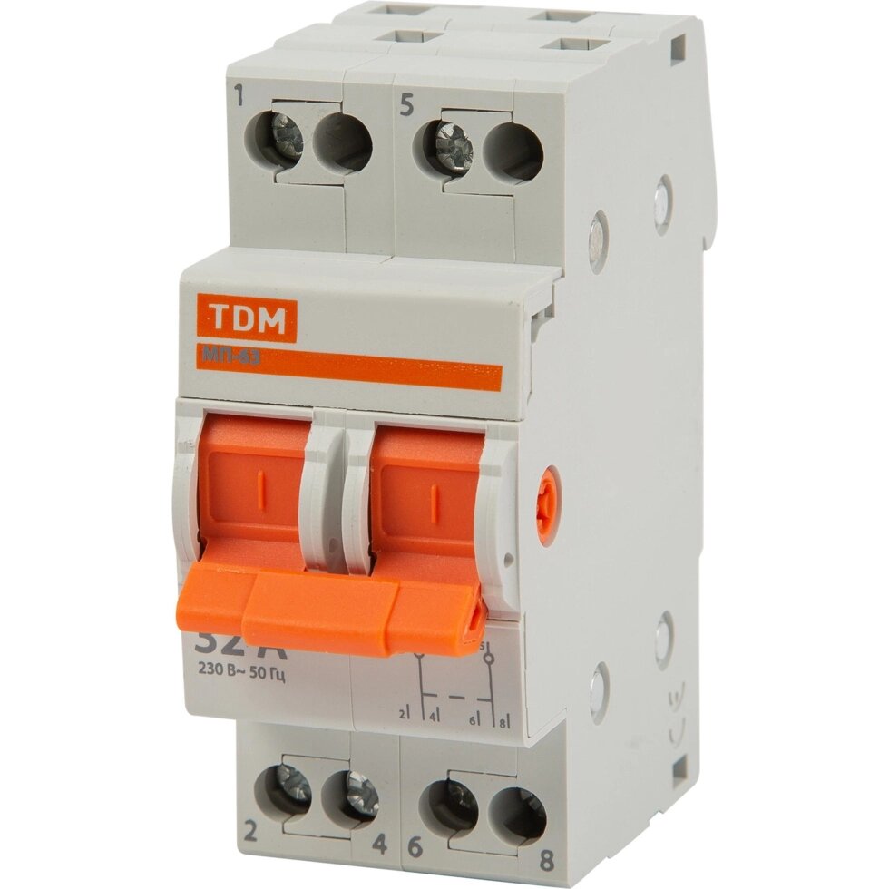 Выключатель нагрузки TDM Electric МП-63 2P 32 А трёхпозиционный от компании ИП Фомичев - фото 1