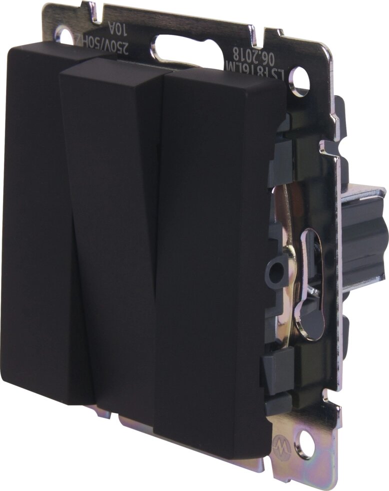 Выключатель встраиваемый Werkel 3 клавиши, цвет черный от компании ИП Фомичев - фото 1