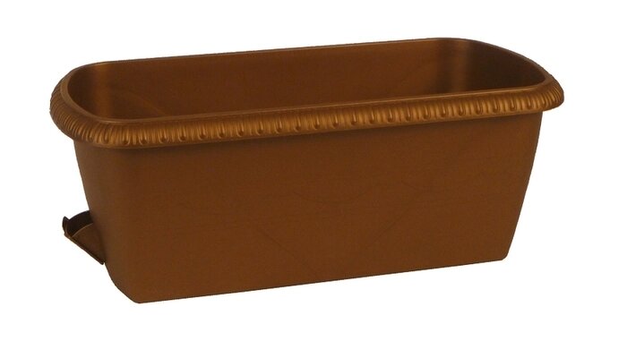 Ящик балконный Жардин 40x20x15 см v12 л пластик коричневый от компании ИП Фомичев - фото 1
