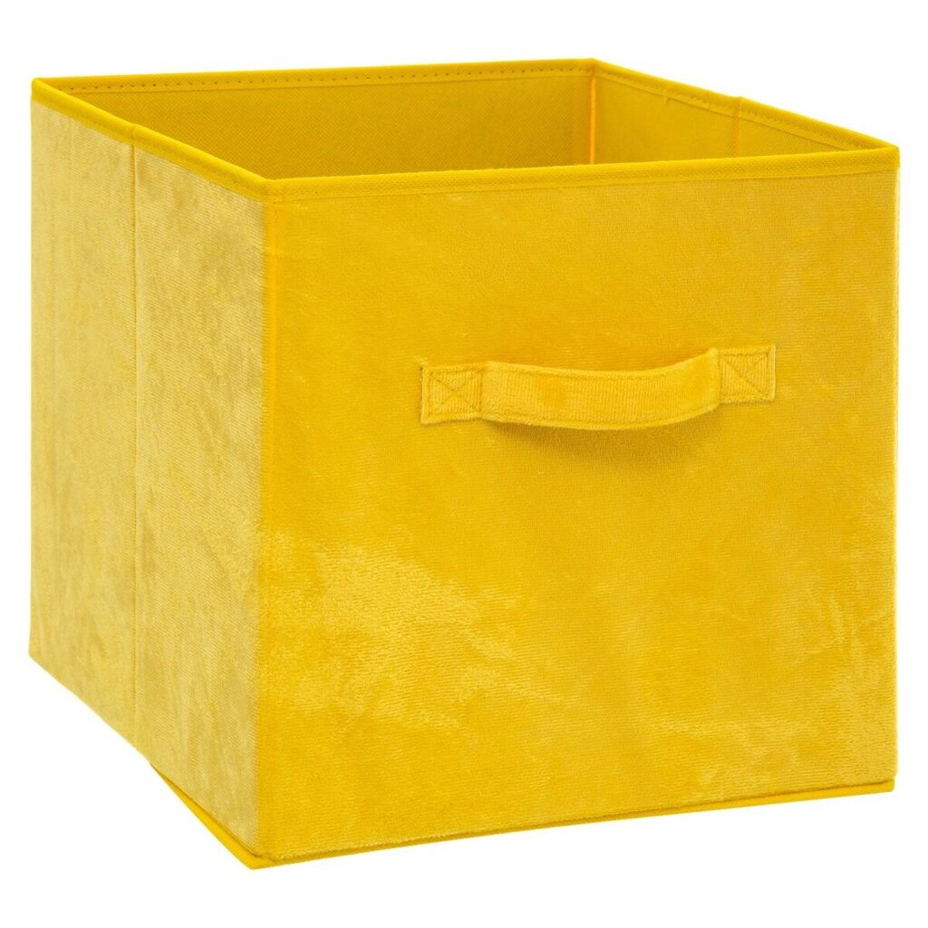 Ящик для хранения 5Five L 31х31 см желтый вельвет 160455D от компании ИП Фомичев - фото 1