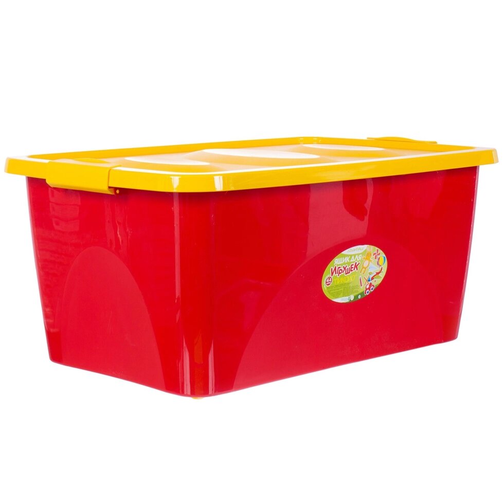 Ящик для игрушек 600x400x280 мм, 44 л, цвет красно-жёлтый от компании ИП Фомичев - фото 1