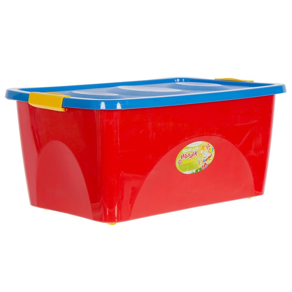 Ящик для игрушек на колесах 600x400x280 см, 44 л цвет красно-синий от компании ИП Фомичев - фото 1