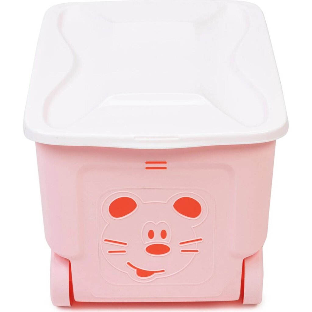 Ящик для игрушек Пластик Репаблик COOL, на колесах, 50 л, розовый пастельный от компании ИП Фомичев - фото 1