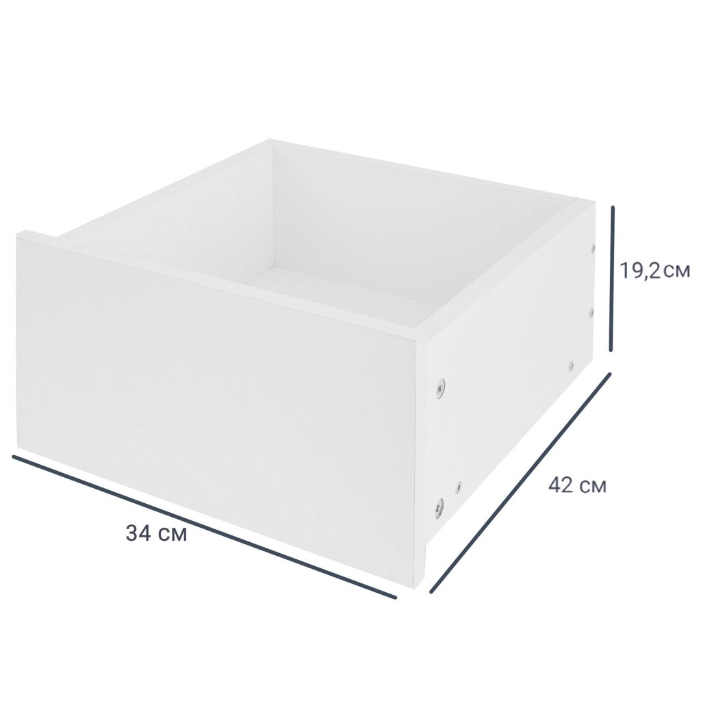 Ящик для шкафа Лион 34x41.7x19.2 см ЛДСП цвет белый от компании TOO RT UNIVERSAL GROUP - фото 1