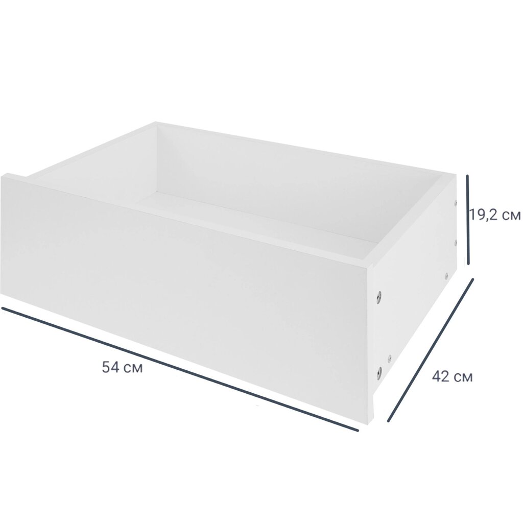 Ящик для шкафа Лион 54x41.7x19.2 см ЛДСП цвет белый от компании ИП Фомичев - фото 1