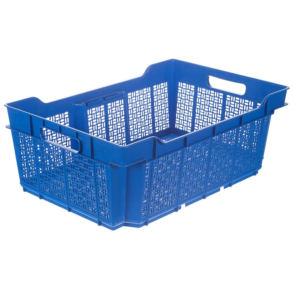 Ящик полимерный многооборотный 60х40х22 см, пластик цвет синий от компании ИП Фомичев - фото 1