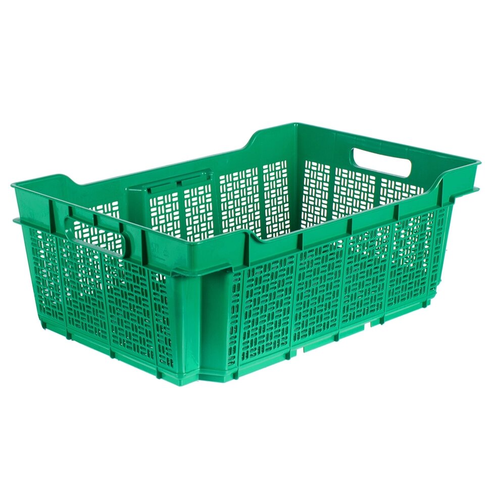 Ящик полимерный многооборотный 60х40х22 см, пластик цвет зеленый от компании ИП Фомичев - фото 1