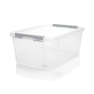 Ящик с крышкой Профи Комфорт, 295x183x410 мм, 15 л, полипропилен, цвет прозрачный
