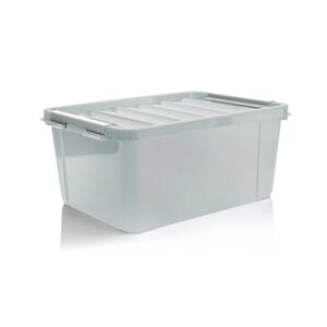 Ящик с крышкой Профи Комфорт, 295x183x410 мм, 15 л, полипропилен, цвет серый