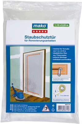 Защита MAKO от пыли прилежащих помещений при ремонтных работах 1,10м*2,20м 837701 от компании ИП Фомичев - фото 1