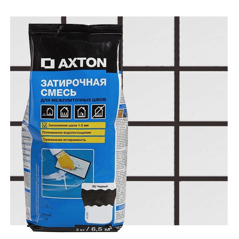 Затирка цементная Axton А.200 цвет черный 2 кг от компании ИП Фомичев - фото 1