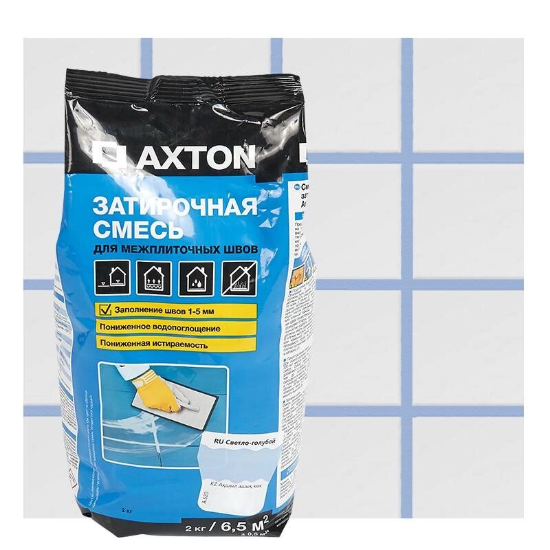 Затирка цементная Axton А.520 2 кг цвет светло-голубой от компании ИП Фомичев - фото 1