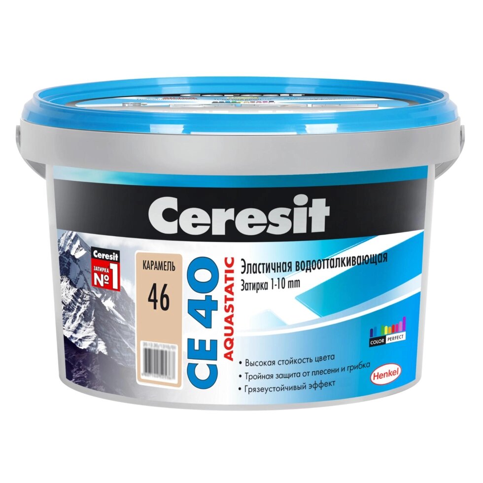 Затирка цементная Ceresit CE 40 водоотталкивающая 2 кг цвет карамель от компании ИП Фомичев - фото 1