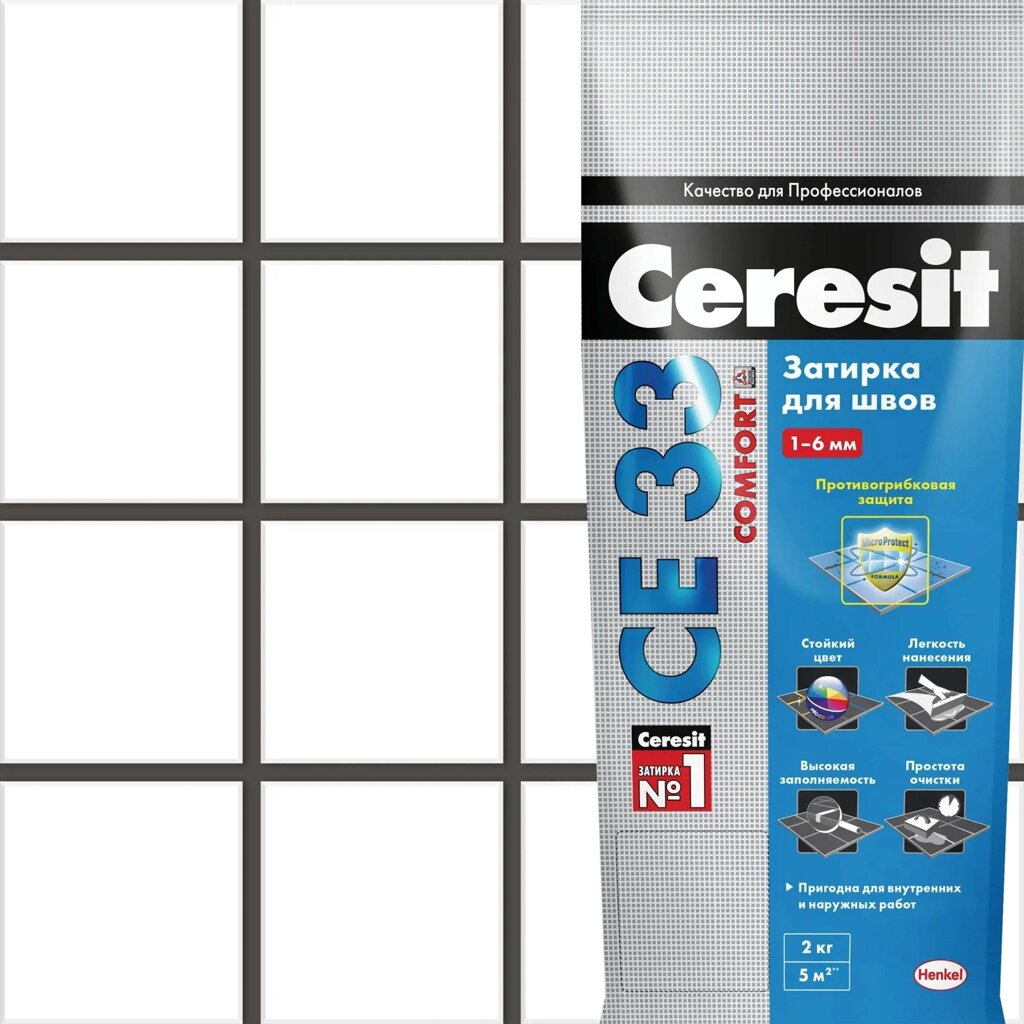 Затирка цементная Ceresit Comfort CE 33 цвет черный 2 кг от компании ИП Фомичев - фото 1