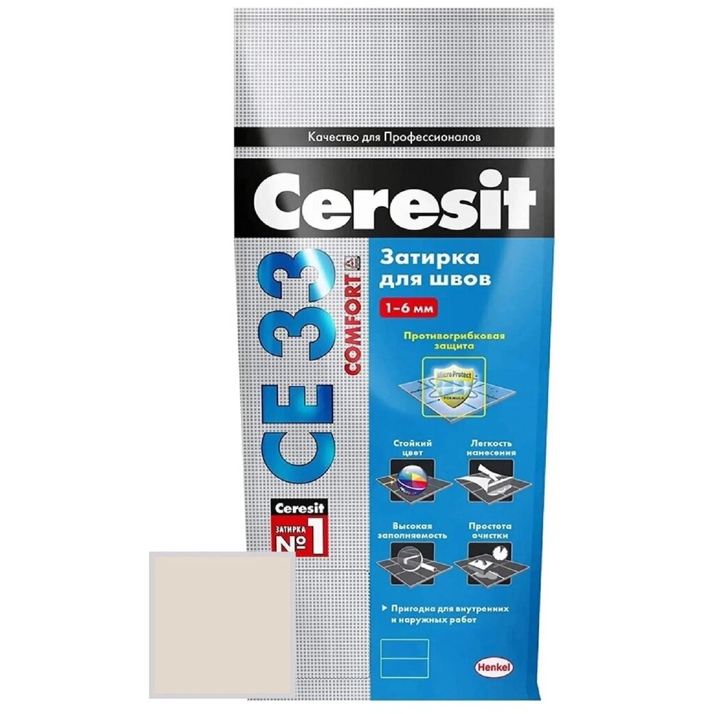 Затирка цементная Ceresit Comfort CE 33 цвет жасмин 2 кг от компании ИП Фомичев - фото 1