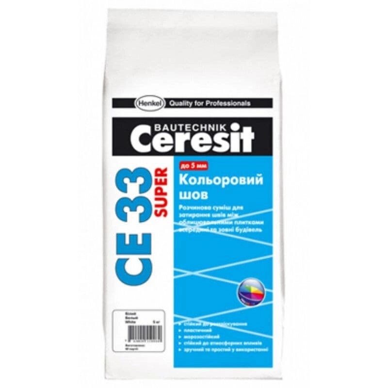 Затирка CERESIT CE33 5кг белая от компании ИП Фомичев - фото 1