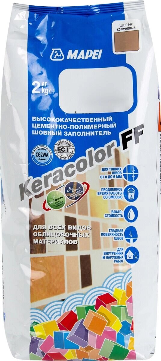 Затирка для швов KERACOLOR FF №  142/2кг (Коричневый) от компании ИП Фомичев - фото 1